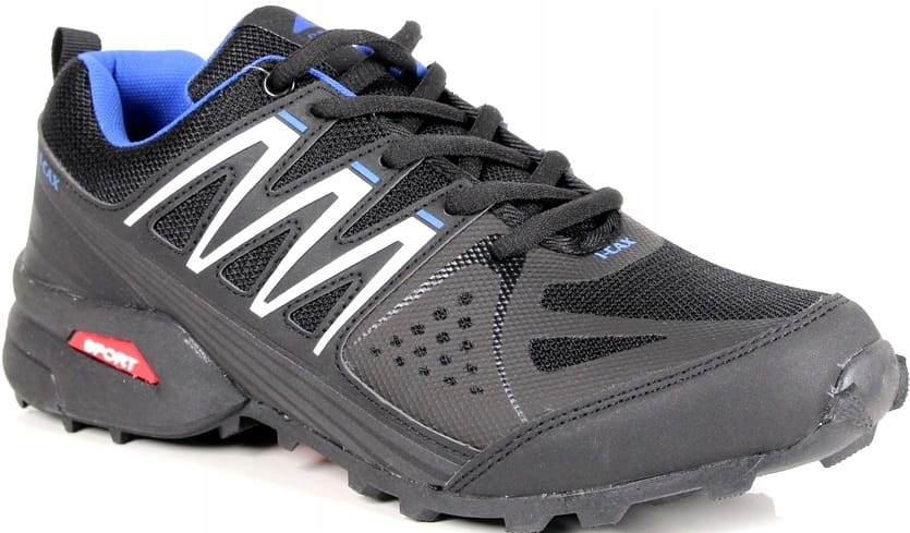 iButy Pánské Sportovní Boty Šněrovací Polobotky Trekkingové Černo Modré