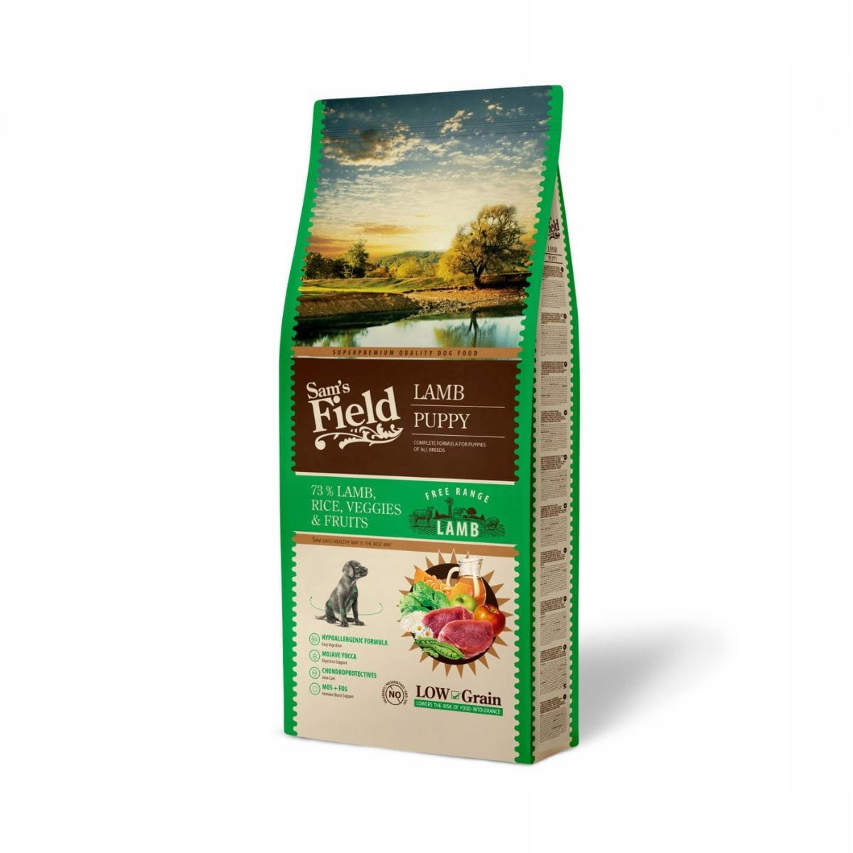 Sucha karma z jagnięciną 13 kg dla szczeniąt Mało zbóż Sam's Field