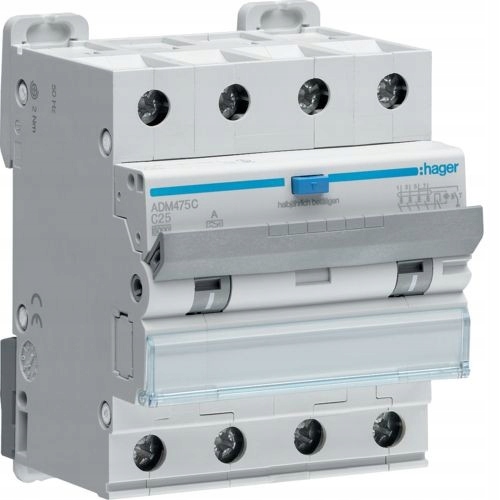 Wyłącznik różnicowonadprądowy 4P C 25A 0,03A Typ A 6kA Rcbo ADM475C