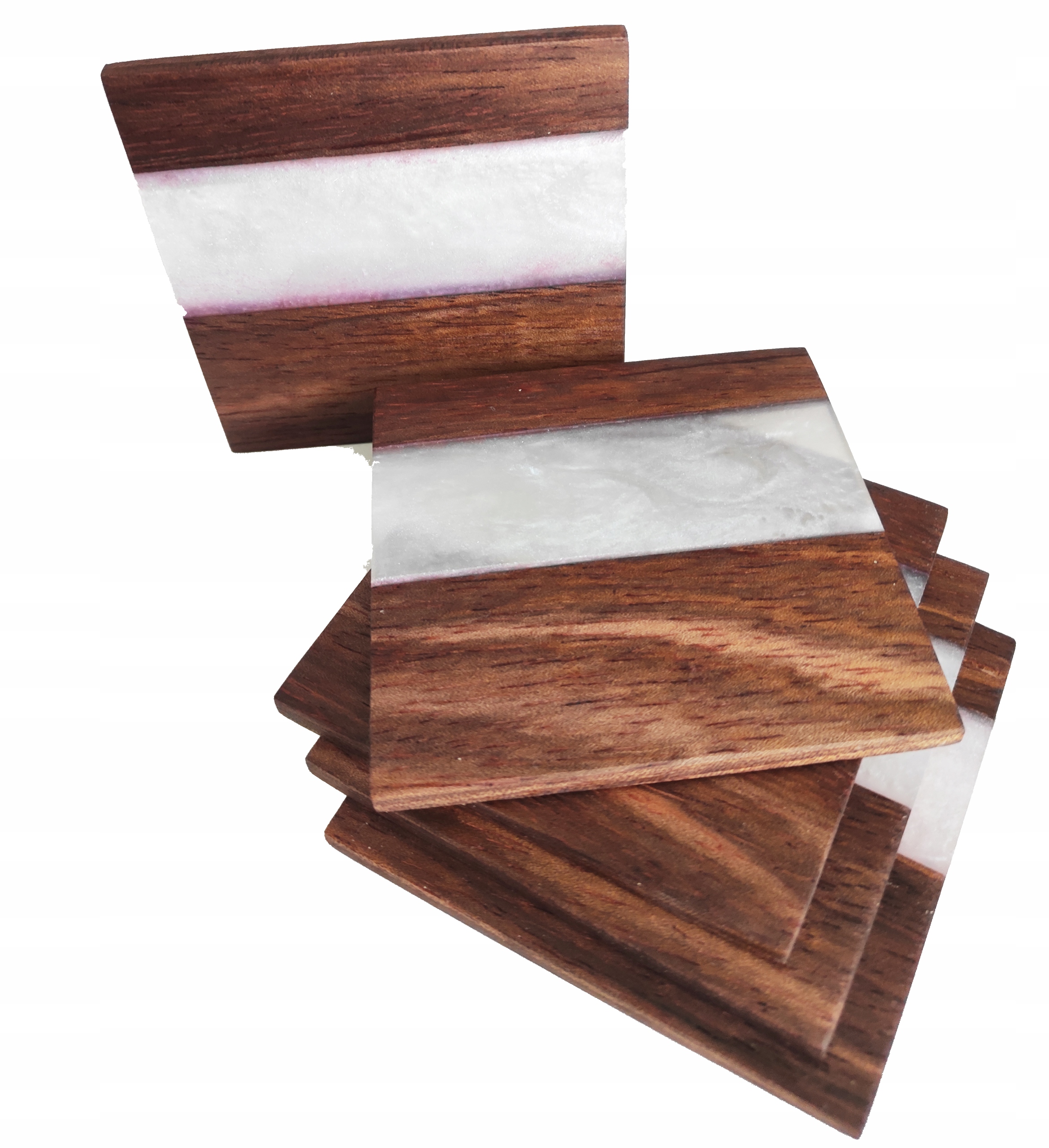 Elegantní podtácky pod hrnek z Exotického dřeva a pryskyřice