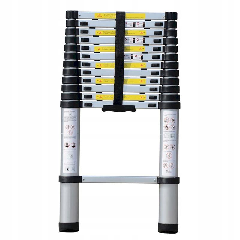 Rozkladací teleskopický rebrík z hliníka 3,5 m, 12 priečok, 150 kg