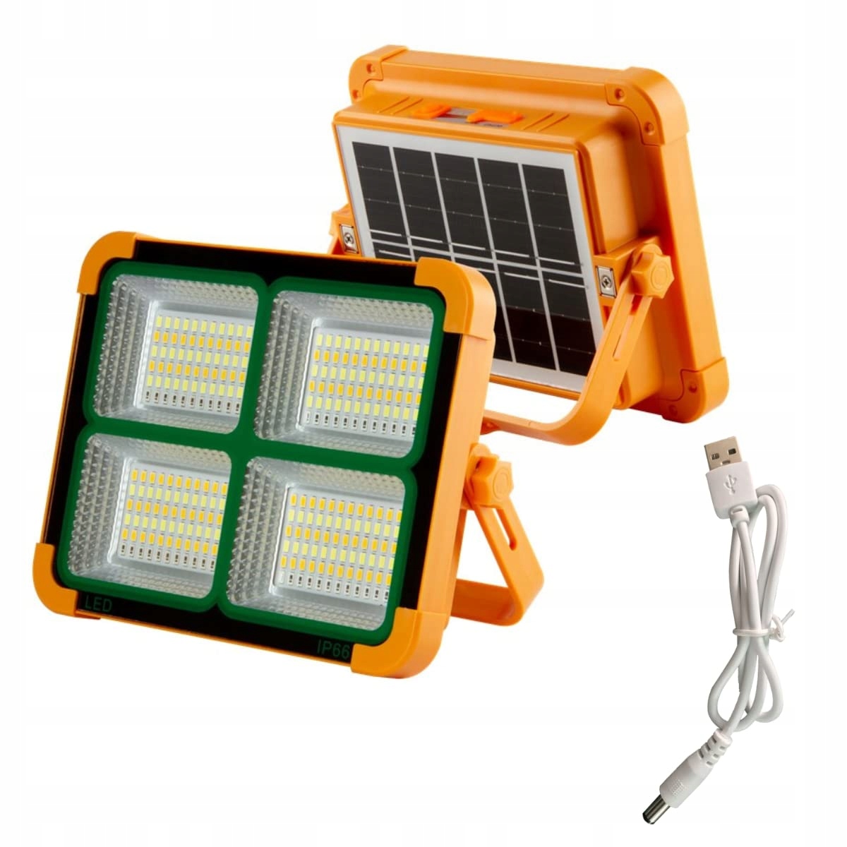JANDEI Przenośny Reflektor LED Solarny 100W 336 LED Powerbank Camping — miniatura 9