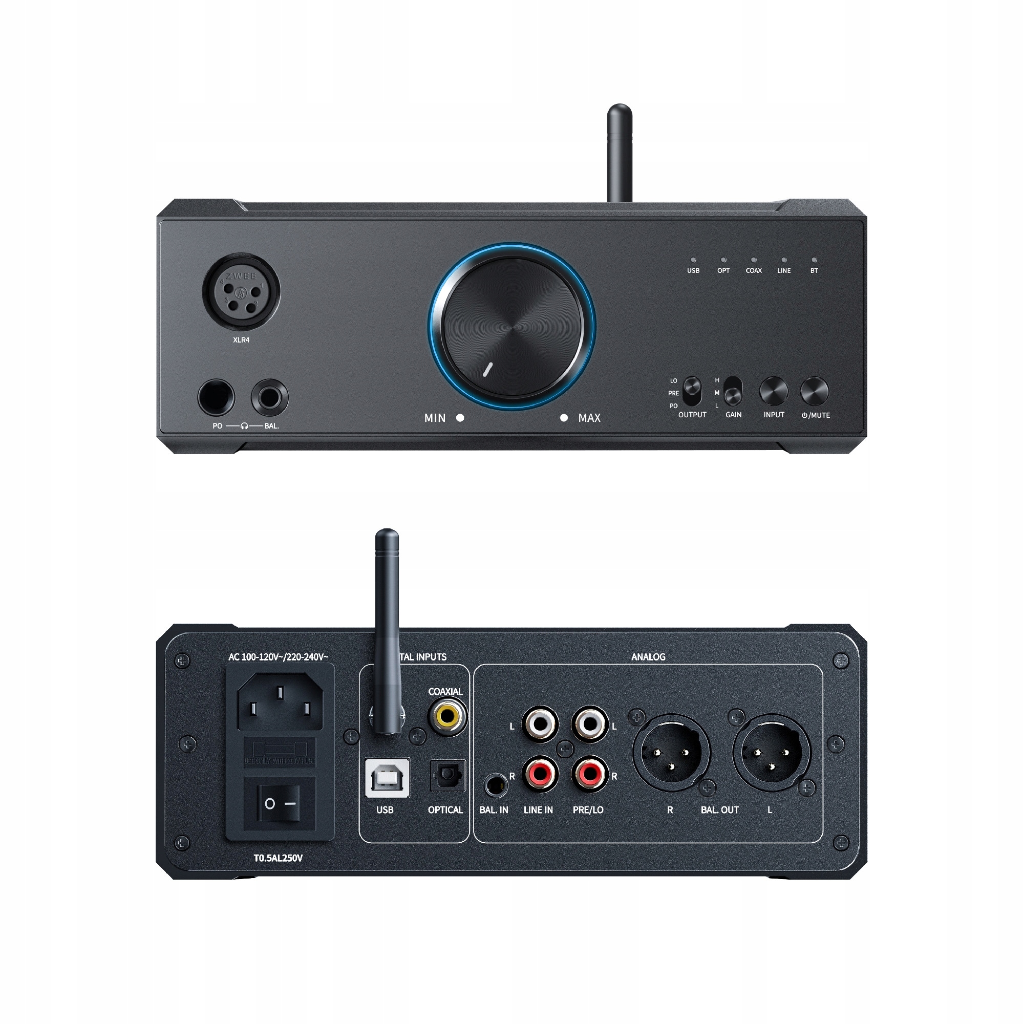 FiiO K9 wzmacniacz słuchawkowy DAC ES9068AS THX AAA 788+ BT balans 4.4mm Kolor dominujący czarny