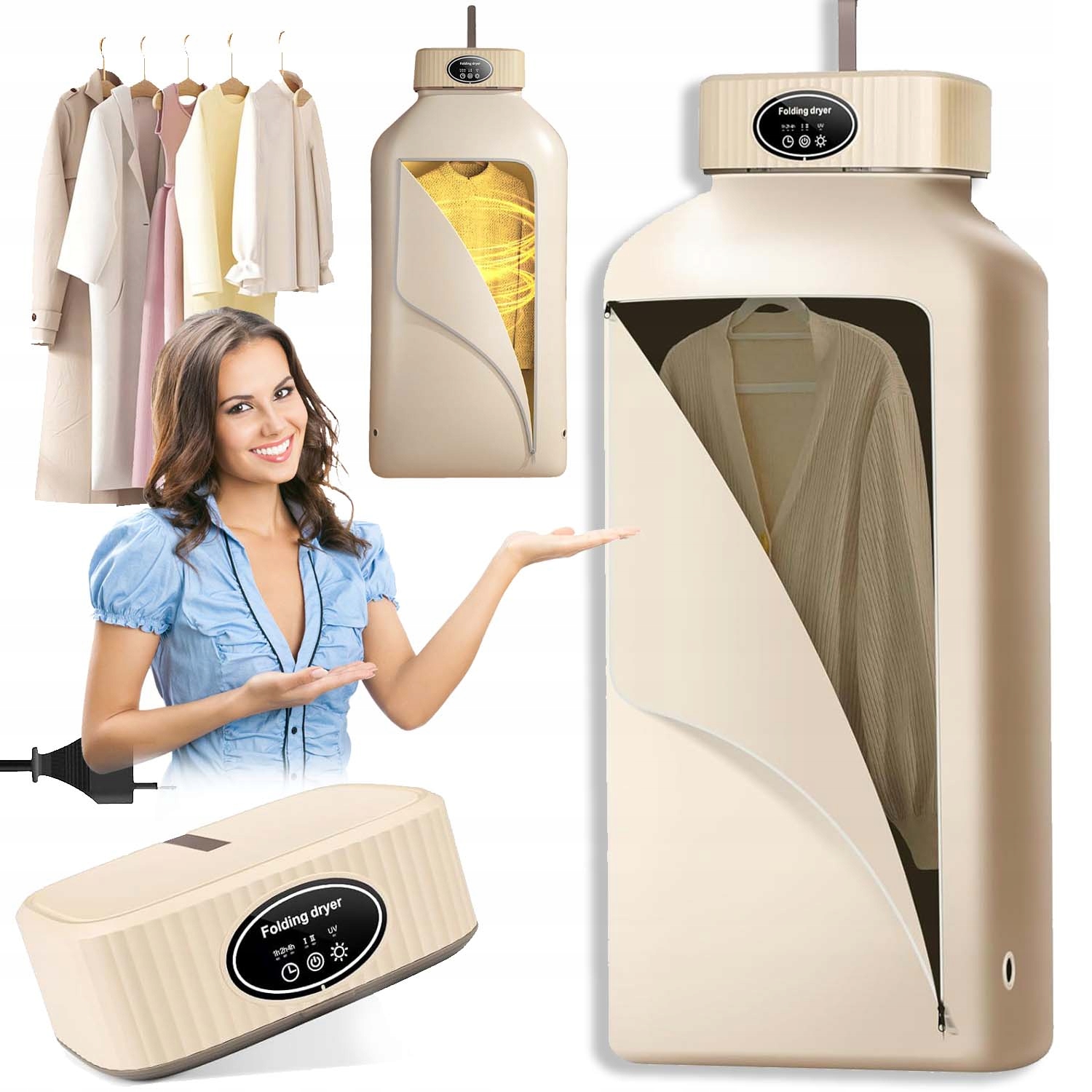 Levně 600W Elektrická Sušák Na Prádlo S Funkcí Uv Skládací, Tichá, Vysoká Kvalita