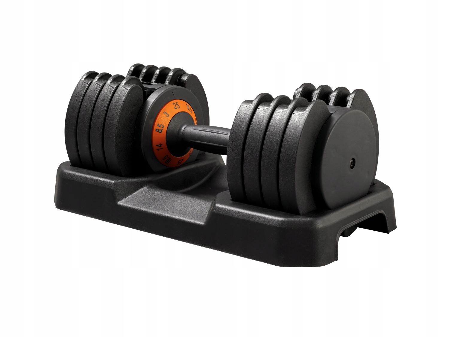 Nastavitelná činka 25 kg Crivit s otočným mechanismem pro regulaci hmotnosti