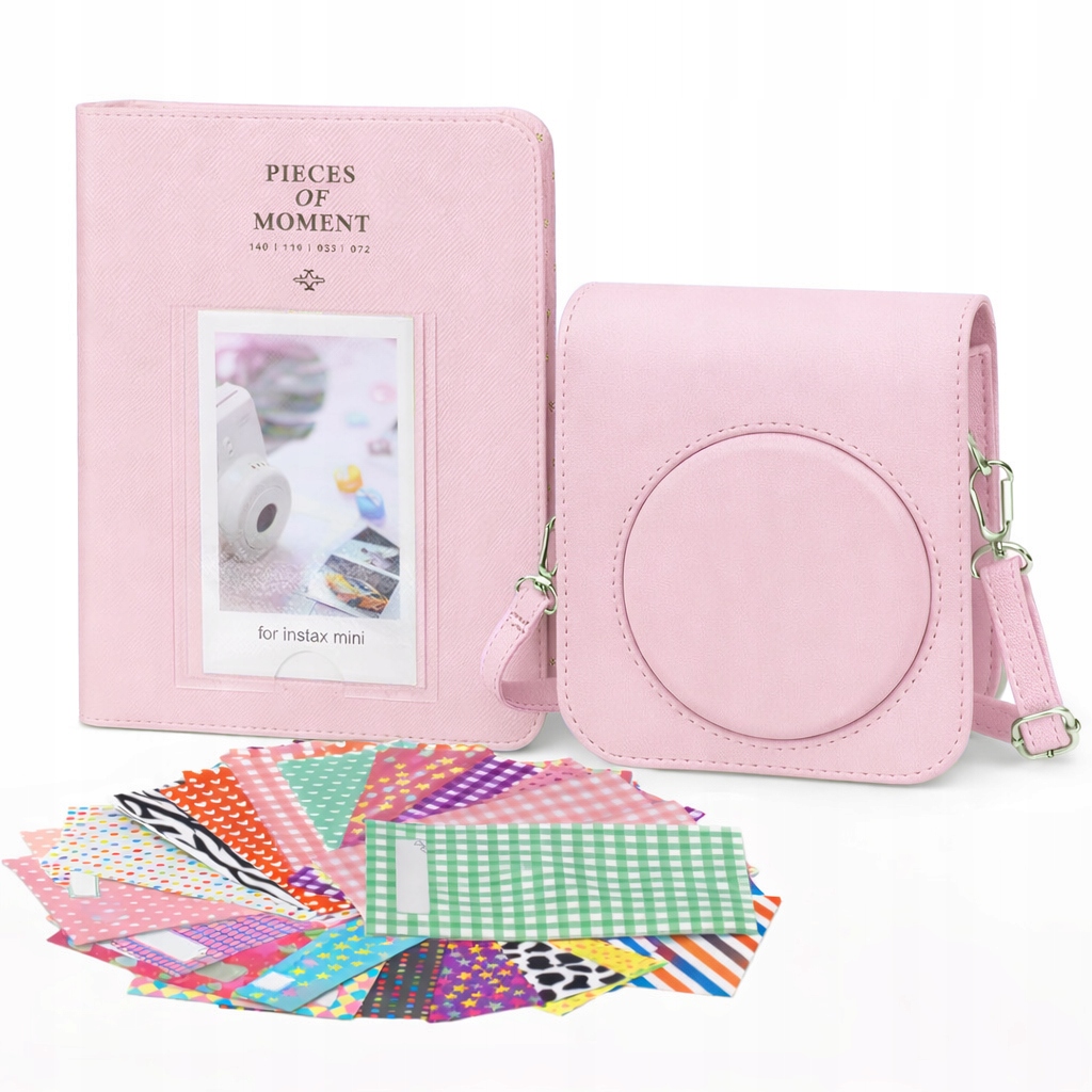 Zestaw Akcesoriów do Fujifilm Instax Mini 12, Album, Etui, Naklejki, Różowy