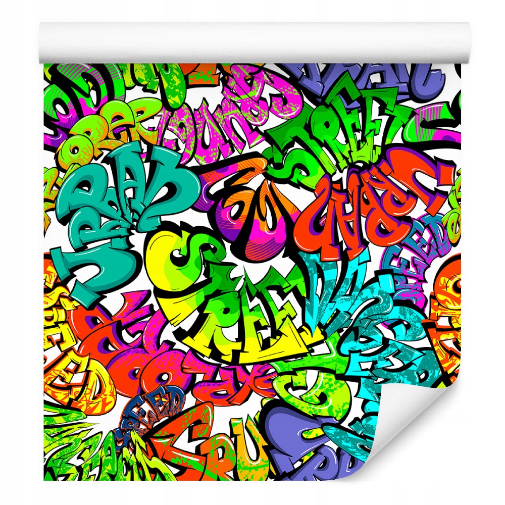 Moderní tapeta s barevnými nápisy graffiti