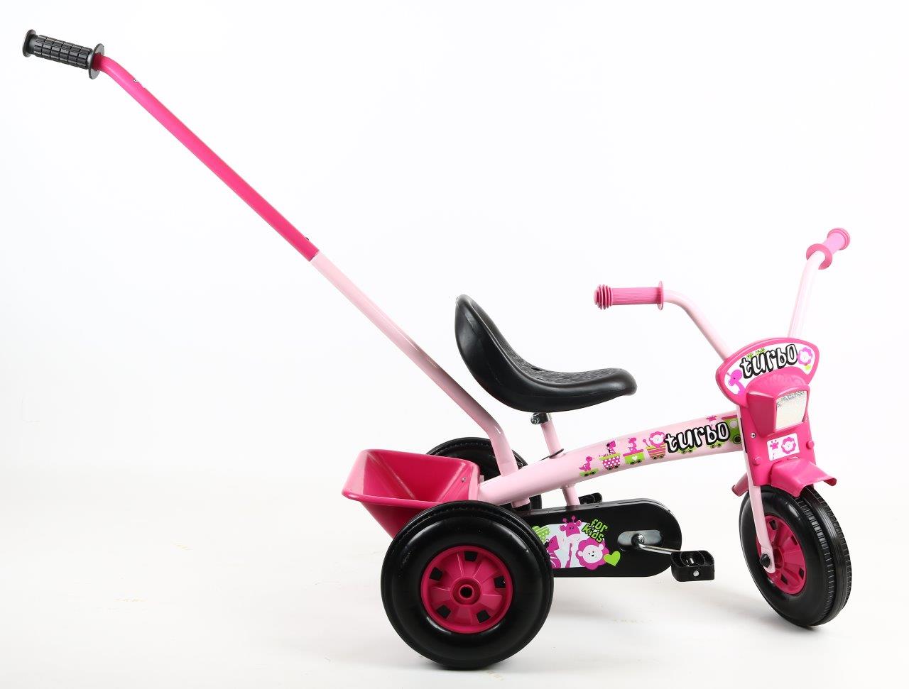 Rowerek trójkołowy 8" Turbo Polski od Producenta różowy pastel