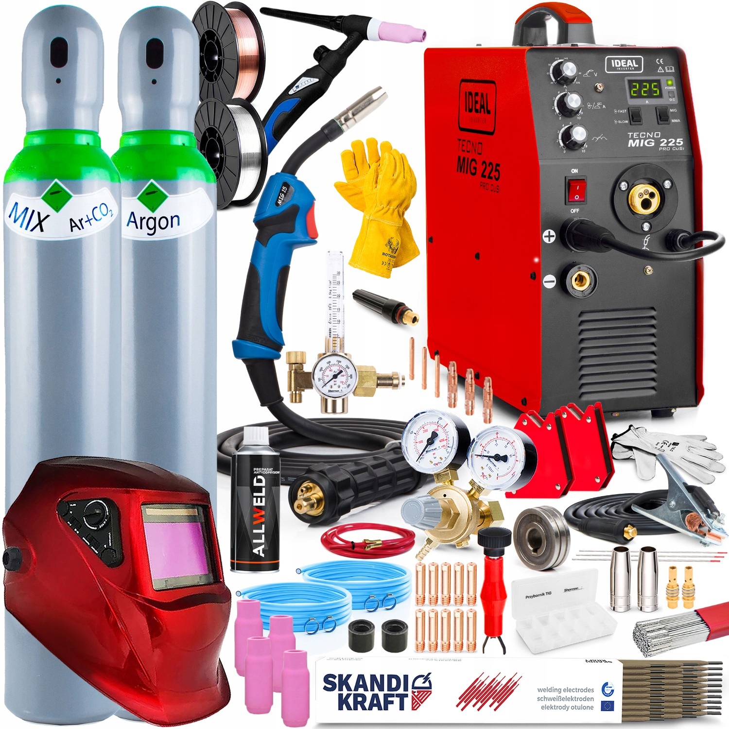 Invertorová Svářečka Ideal Mig 225 Pro Mag Mma Tig, Svařování Hliníku