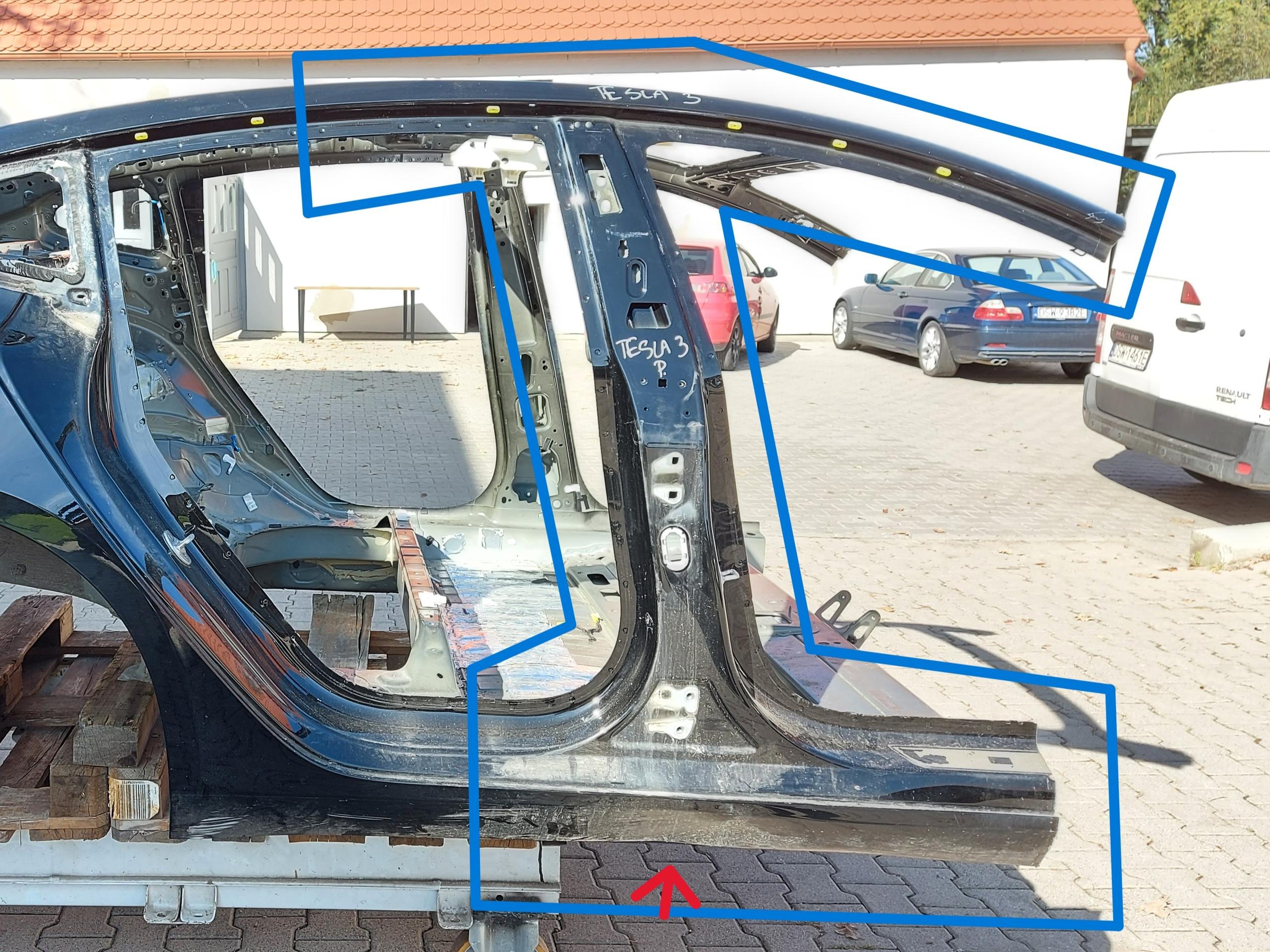 TESLA MODEL 3 2022r pillar threshold roof PBSB TES3Slu307195878