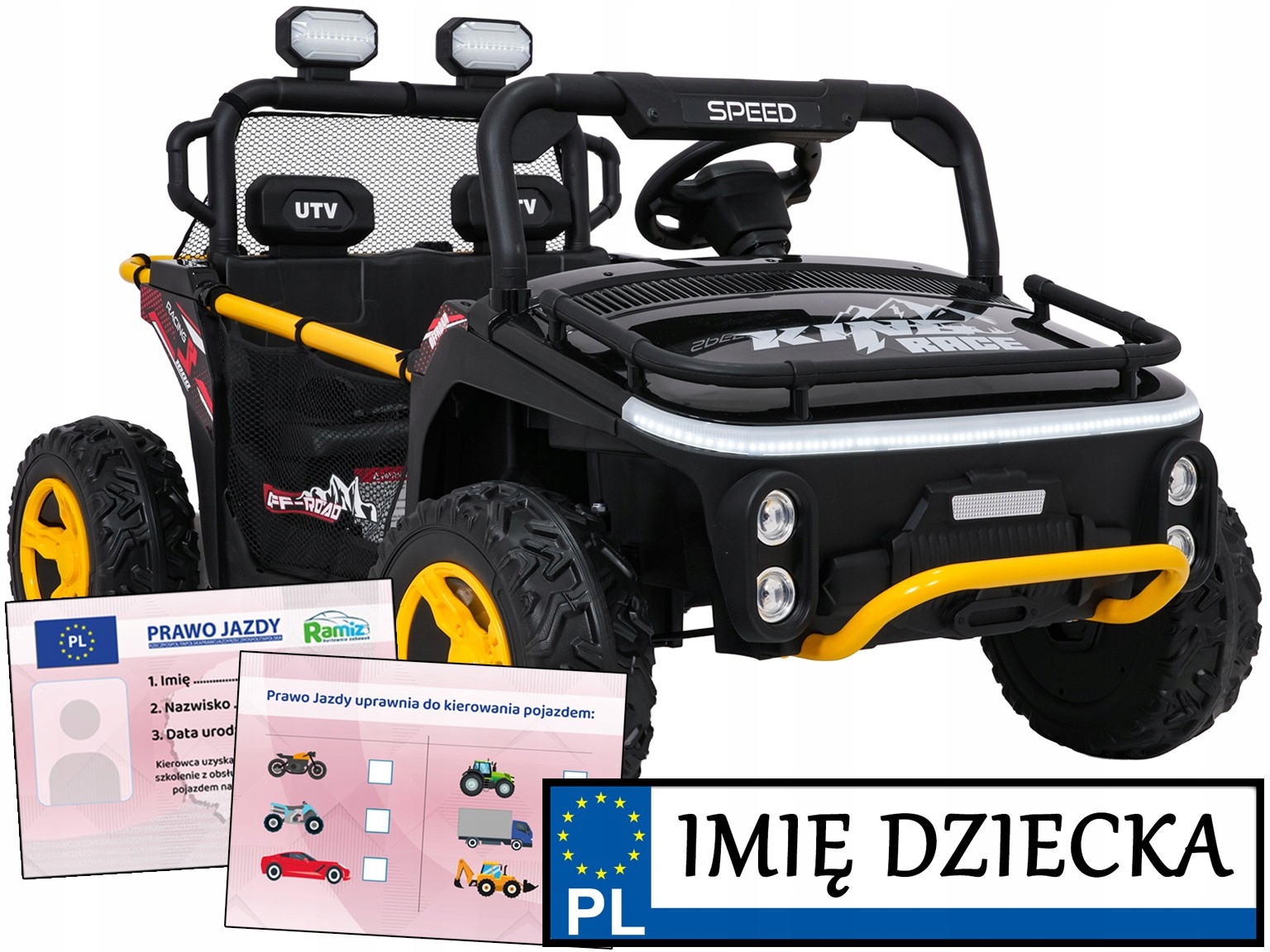 Auto Dla Dzieci na akumulator Buggy Utv Speed piankowe koła Tablica