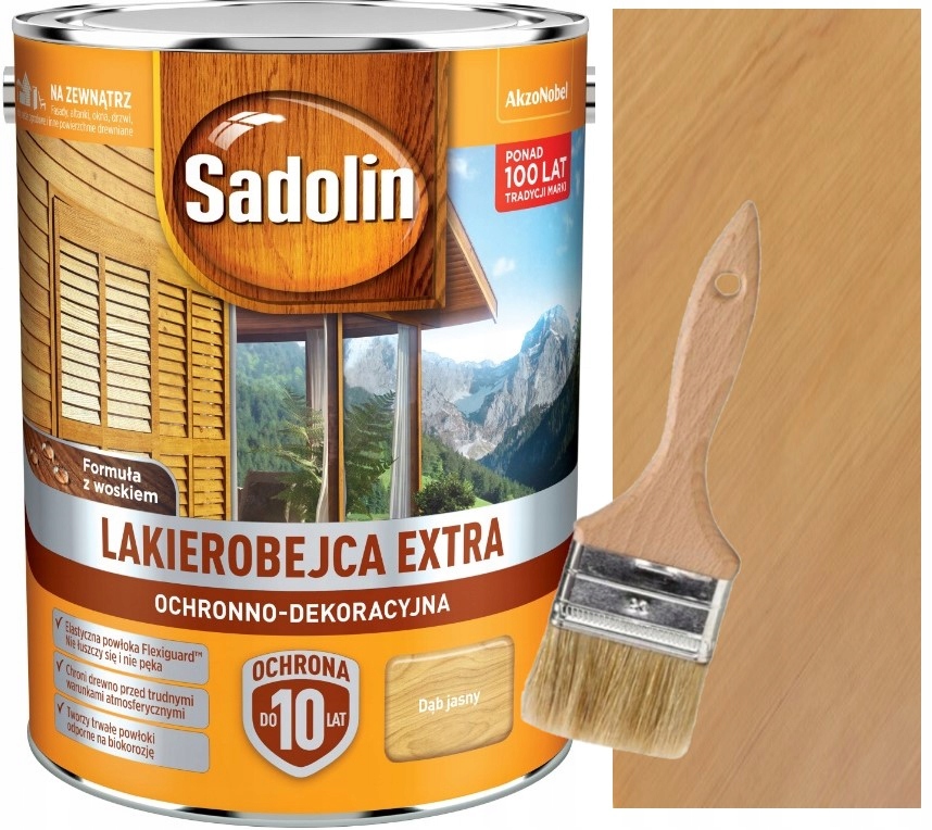 

Sadolin Extra Lakierobejca 5L Dąb Jasny Pędzel