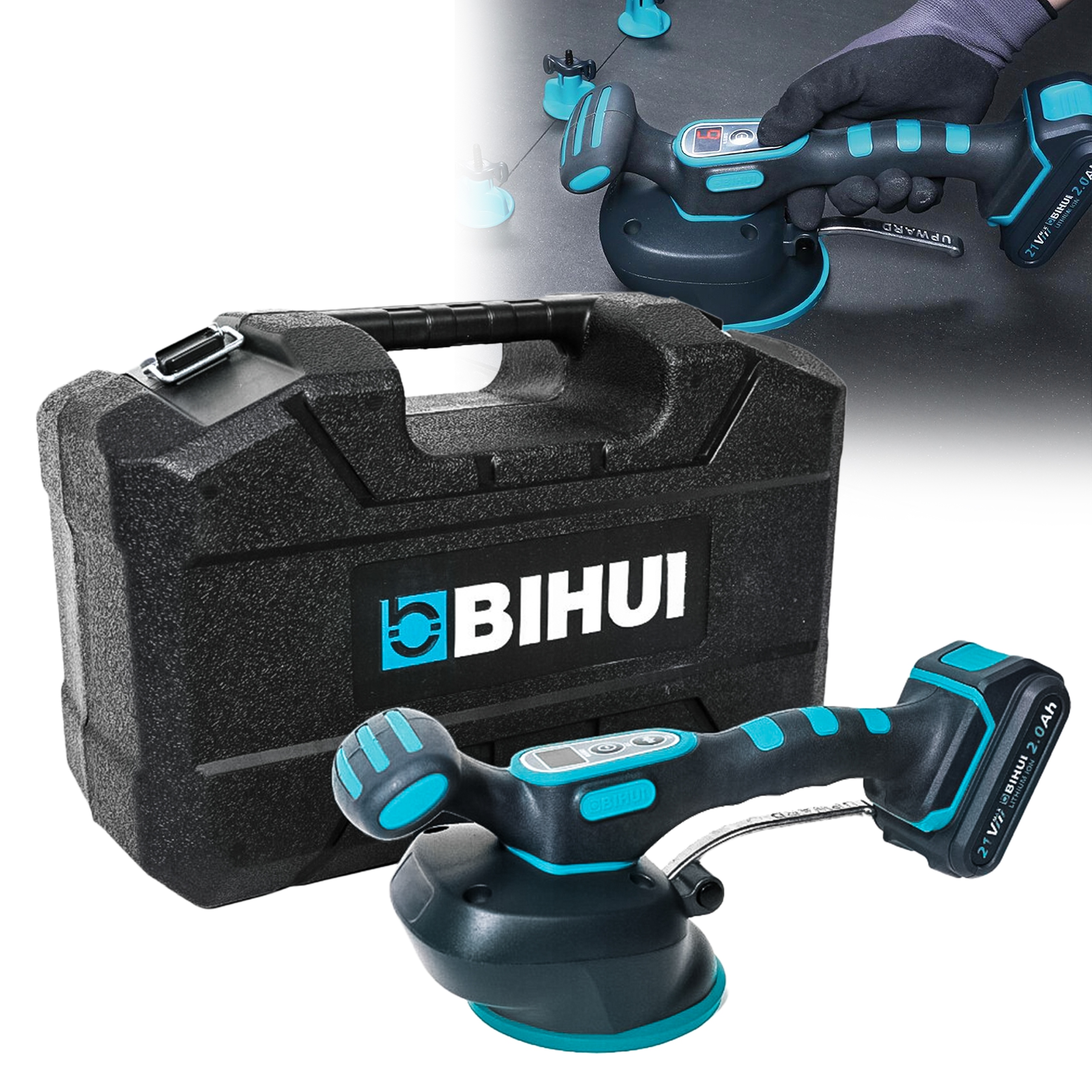 Przyssawka Do Płytek Wibrująca Bihui Lftba-plus Zestaw 21V 2x Akumulatory