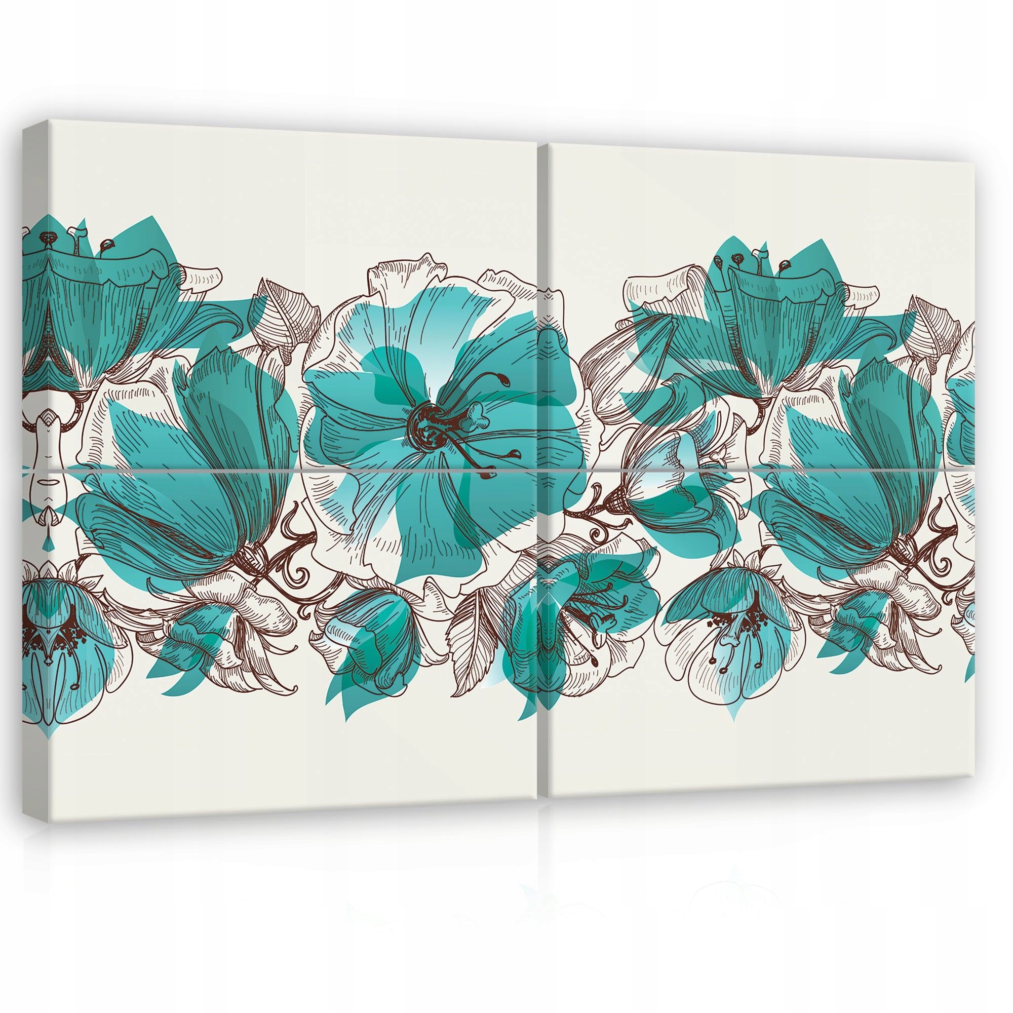 Obraz 120x80 Vintage klece lotosové květy vzor elegance klid nostalgie