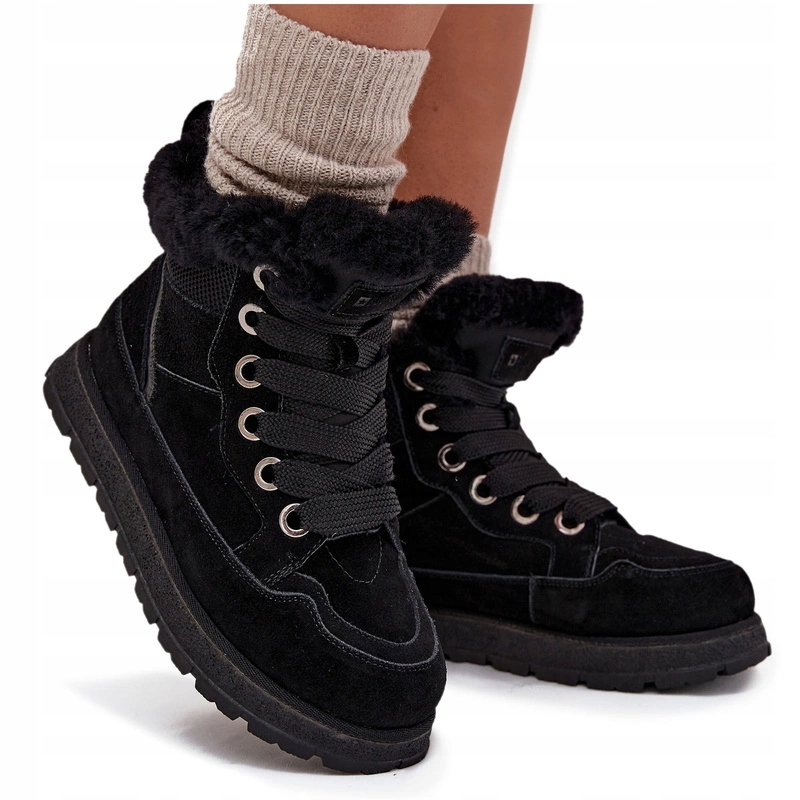 Semišové Sněhule Trapery S Kožešinou Big Star SS274369 Černé 40