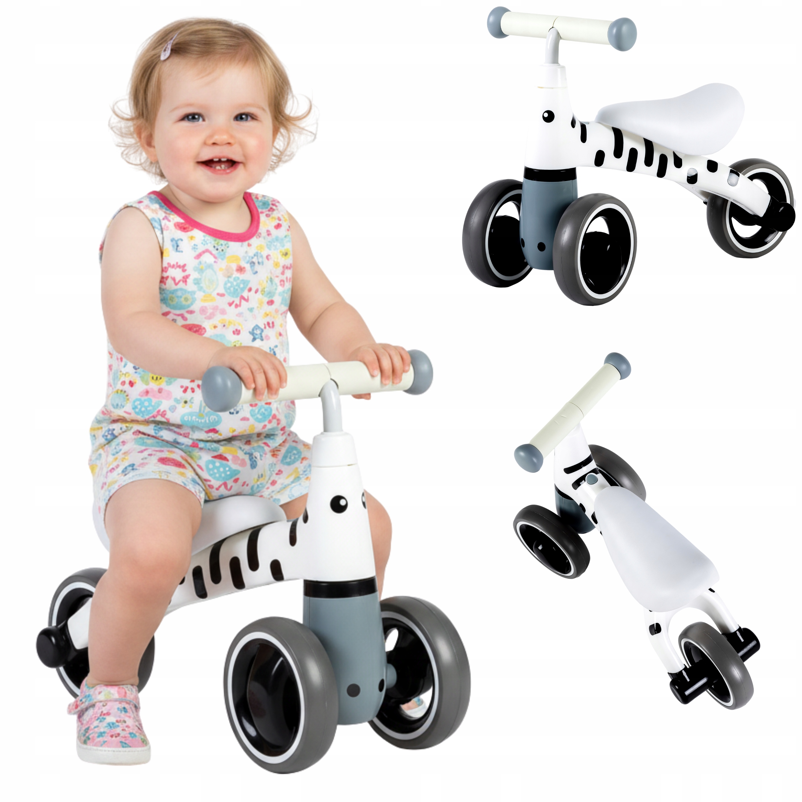 Rowerek Biegowy Trójkołowy Dla Dzieci Jeździk Koła Eva Zebra Roczek