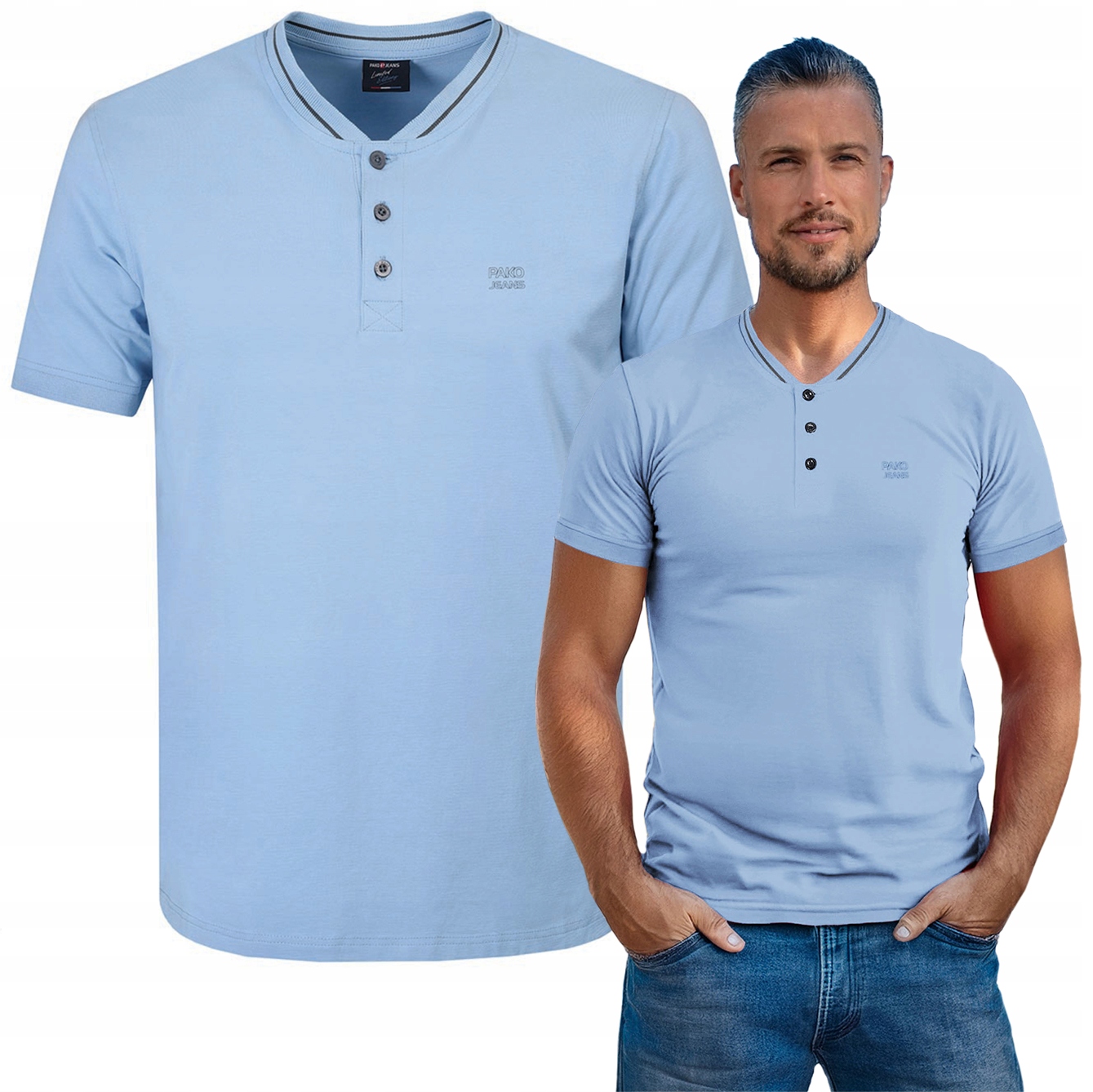 pánské tričko s modrým bavlněným sýrem Tool 3XL Pako Jeans