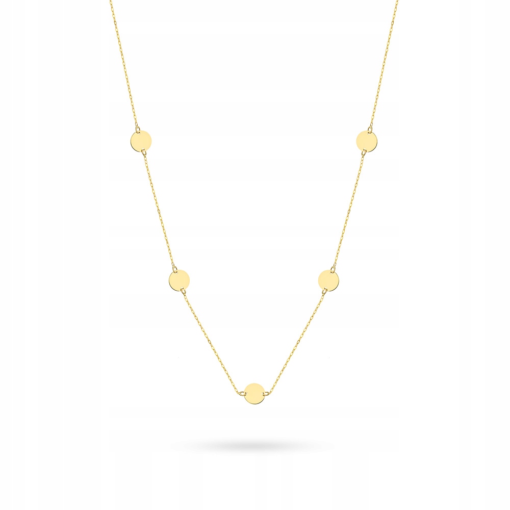 Krásný Jemný Zlatý Náhrdelník Pr. 585 Kolečka