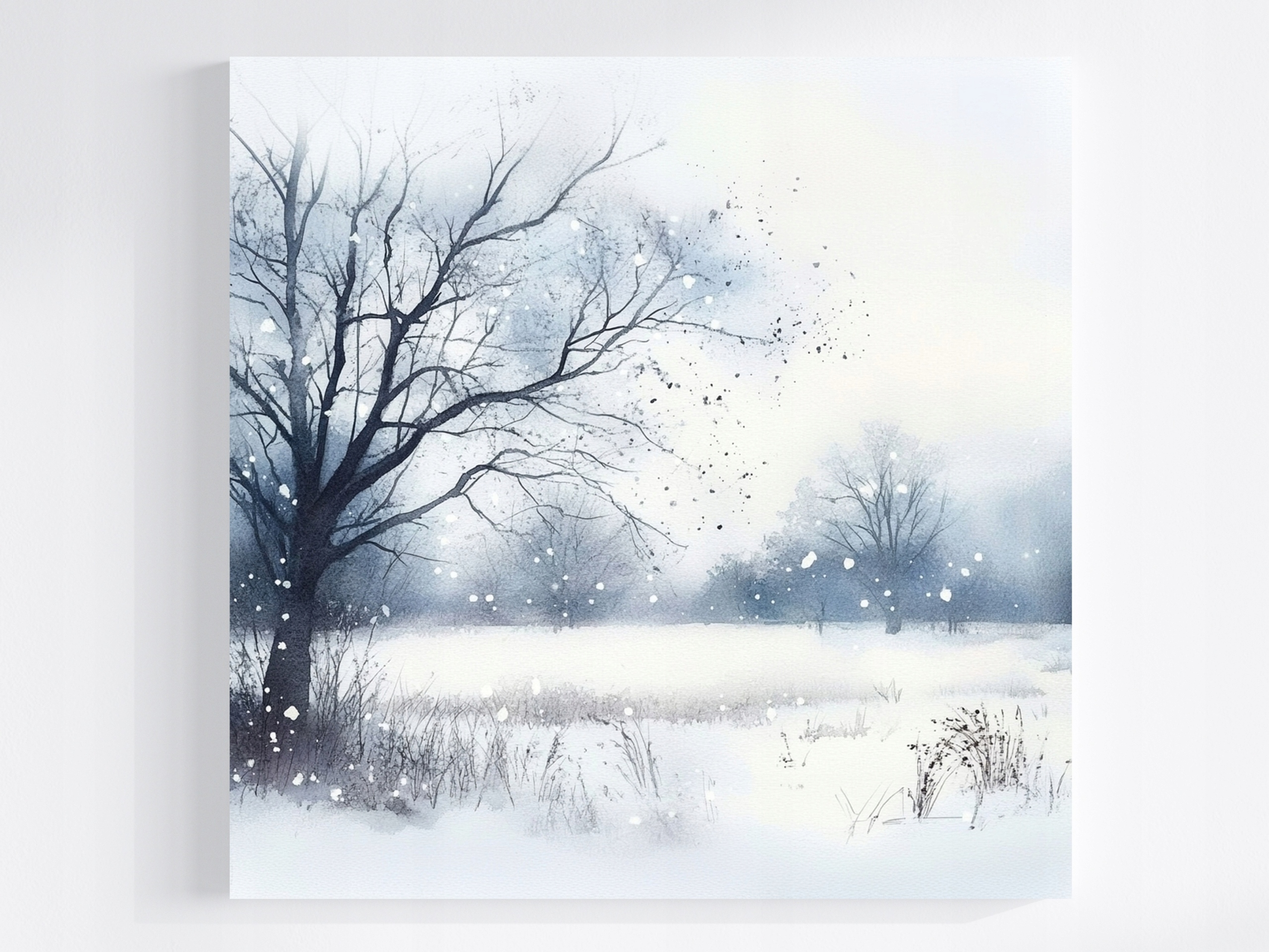 Obraz Na Plátně Plátno Krajina Strom Zima Sníh Záveje Mraz 60x60
