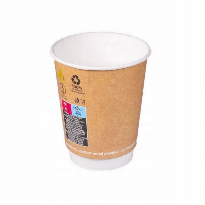 

Kubki papierowe kraft dwuwarstwowe 300ml 25szt