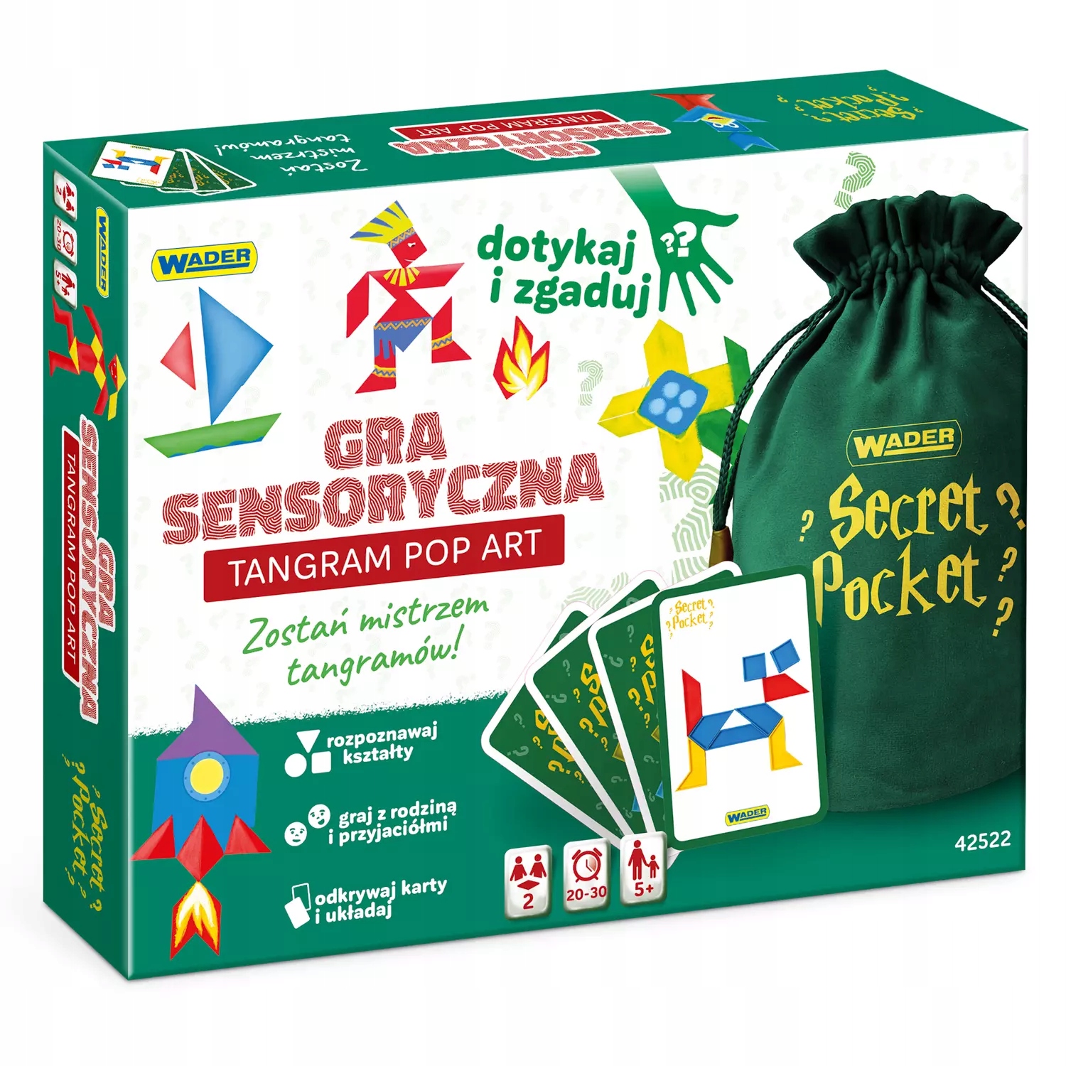 Play&Fun. Gra sensoryczna Secret Pocket Tangram Pop Art 42522