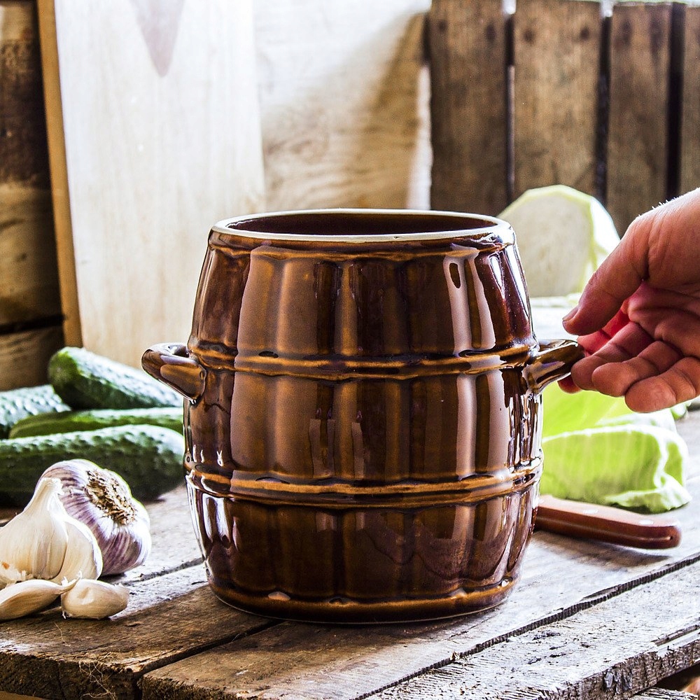 Beczka garnek do kiszenia kapusty i ogórków kamionkowa KRYSTYNKA 3,2 l Marka Krystynka