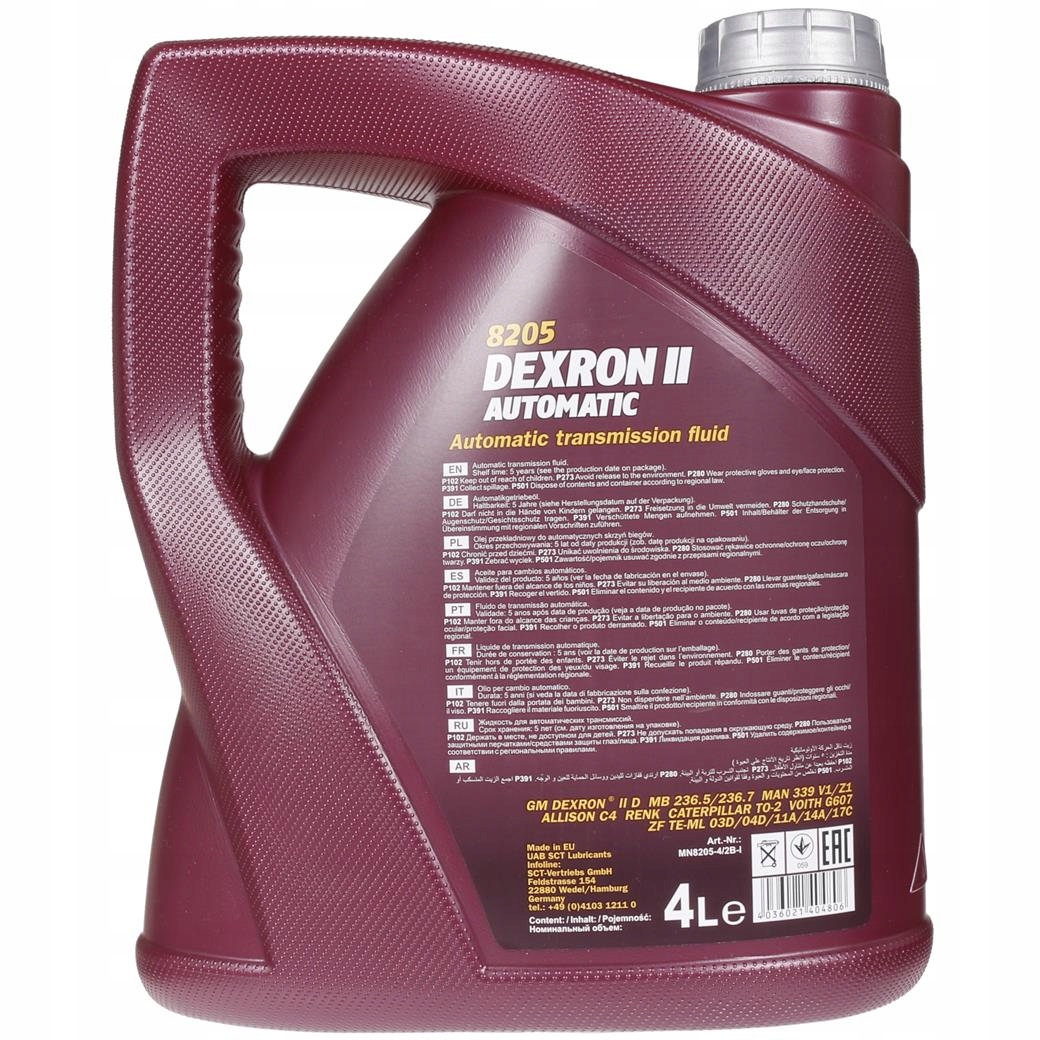 OLEJ DO AUTOMATYCZNYCH SKRZYŃ MANNOL DEXRON 4L Producent Mannol