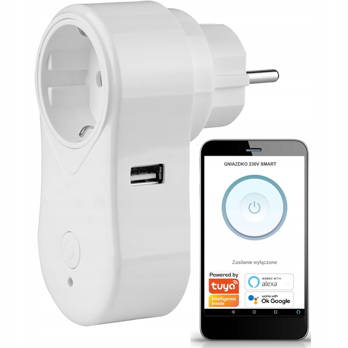 

Inteligentne Gniazdo Wifi Smart Tuya Gniazdo Usb