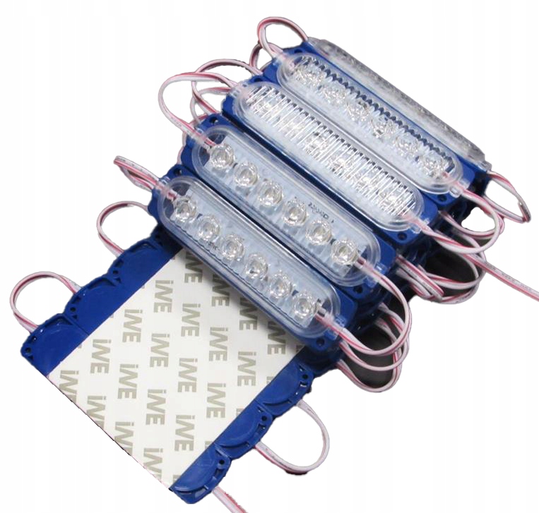 10x MODUŁ 6 LED niebieski 12V 9,5CM oświetlenie kabiny paki opryskiwacza