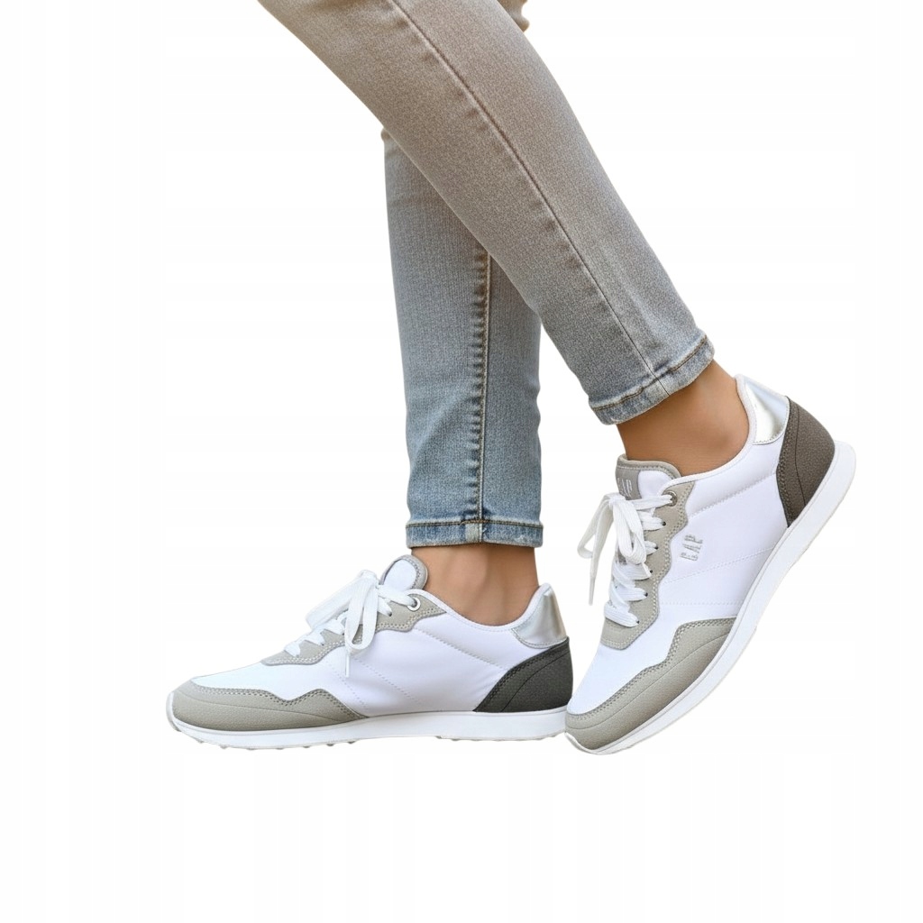 Dámské boty Gap bílé tenisky textilní s záložkami semiš lehké vel