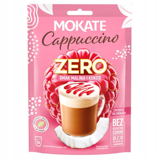 Levně Mokate Cappuccino Zero s příchutí maliny a kokosu