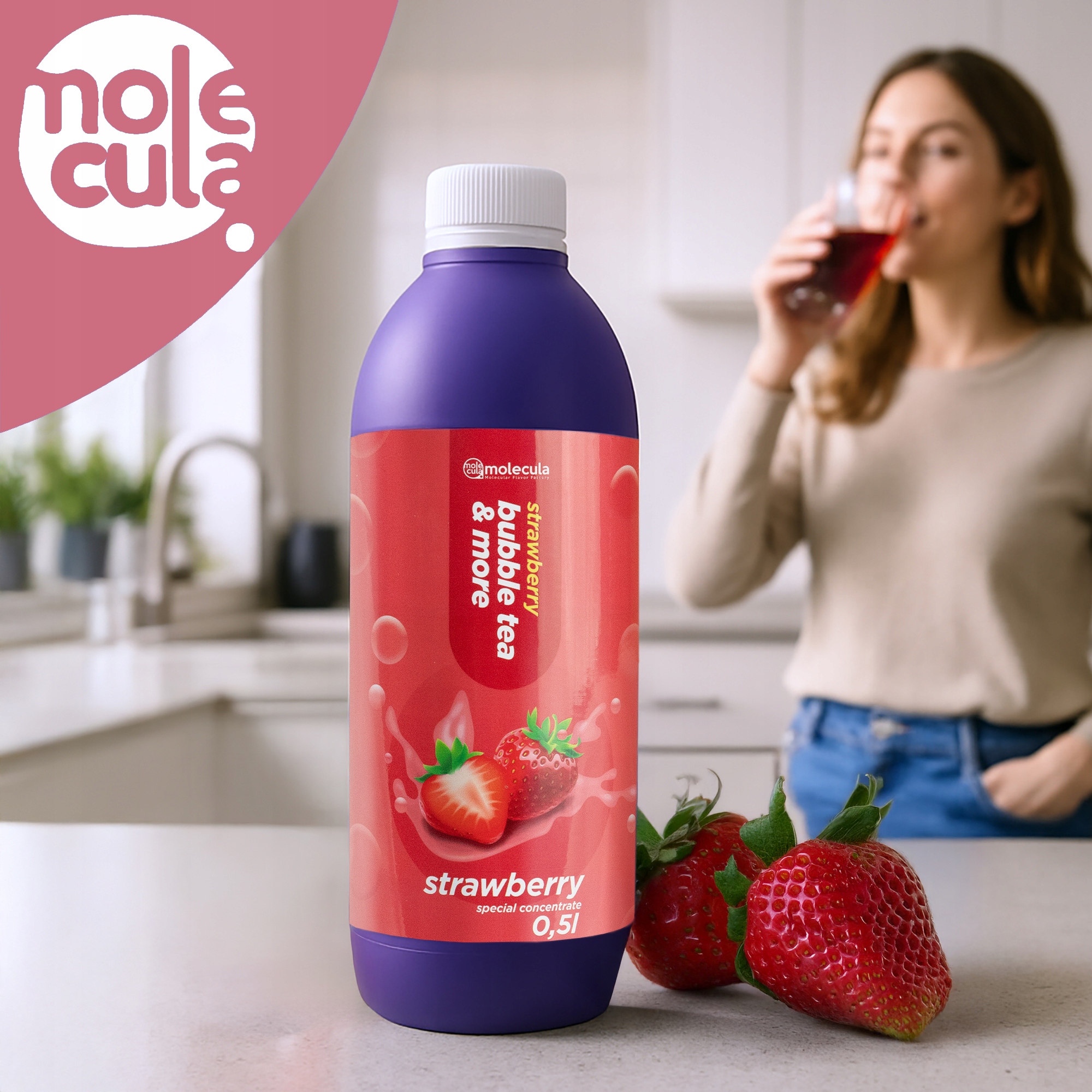 Molecula - SYROP do BUBBLE TEA - 0.5L - SOK KONCENTRAT - TRUSKAWKA Nazwa handlowa Syrop do Bubble Tea Truskawka