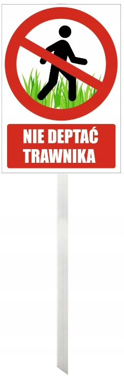 

Trzonek na słupku aluminium Nie Deptać Trawnika cz
