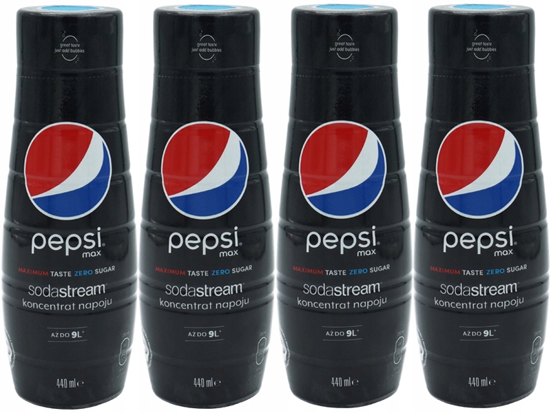 4x SYROP KONCENTRAT PEPSI MAX DO SATURATORA SODASTREAM 9L NAPOJU z 440ml Kod producenta pepsimaxx4