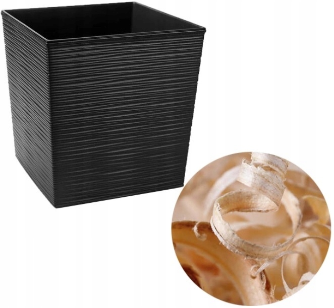 

Doniczka Lamela Juka Dłuto 25x25 26H+WKŁAD Czarny