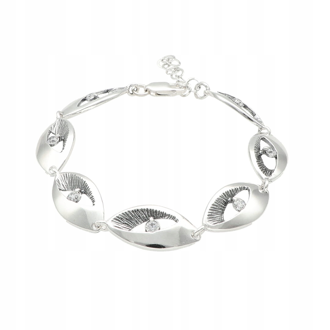 Náramek se zirkonem, stříbro