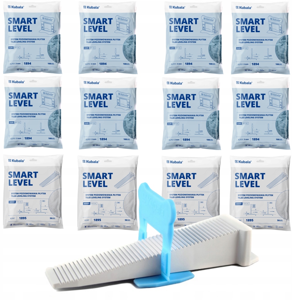 Kubala Smart Level Pro Vyrovnávání Klínových Dlaždic 200 Klipy 3 MM 800 Kusů