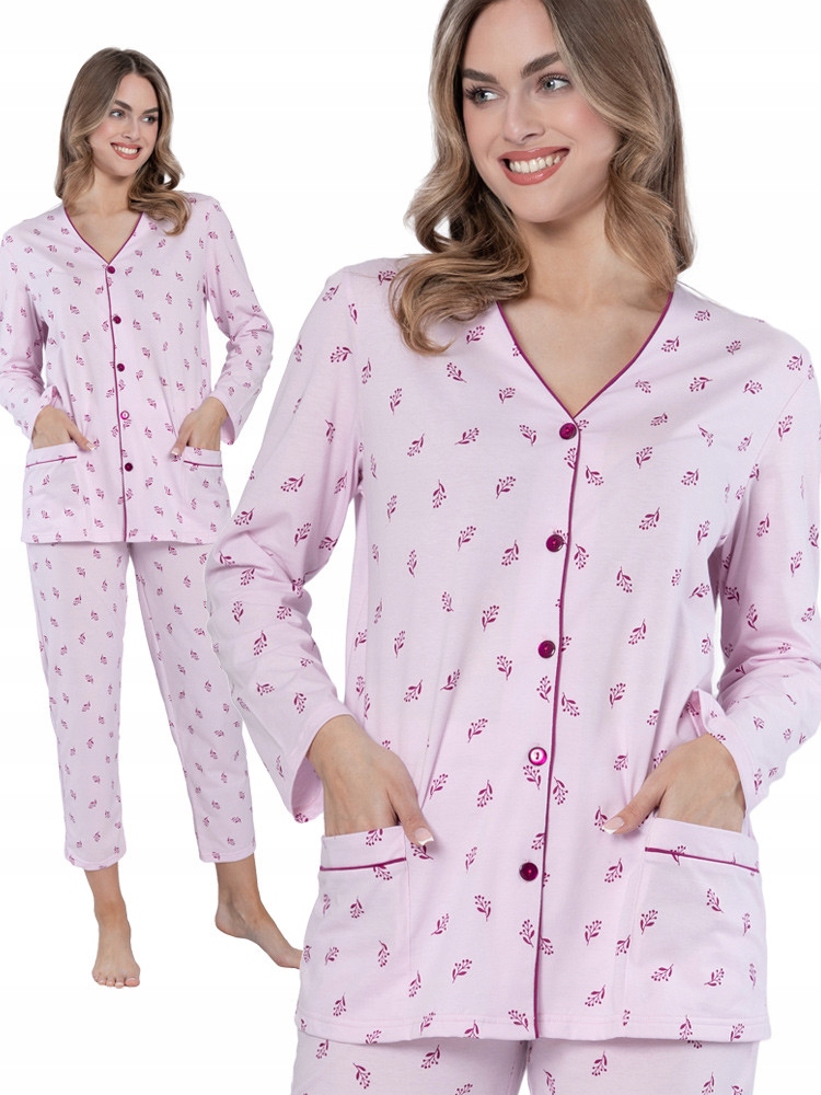 Leveza Samira rozpinana piżama damska z kieszeniami XXL