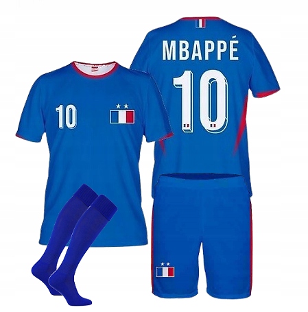 Strój Piłkarski Mbappe Francja Komplet Koszulka Spodenki Getry r. 152 cm