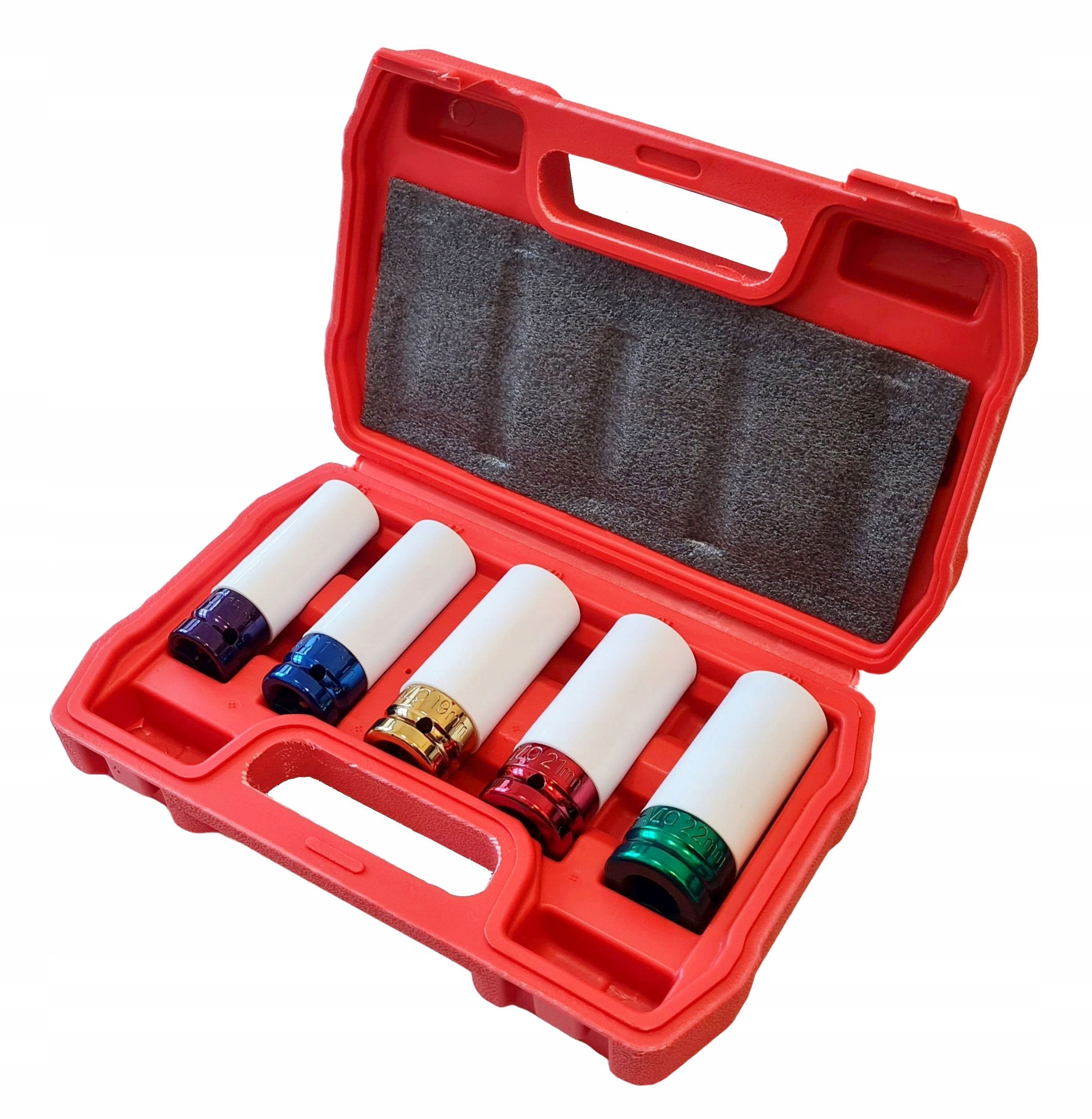 Nasadki Udarowe Zestaw Do Felg Alufelg Aluminiowych 15-22 MM 1/2 Długie