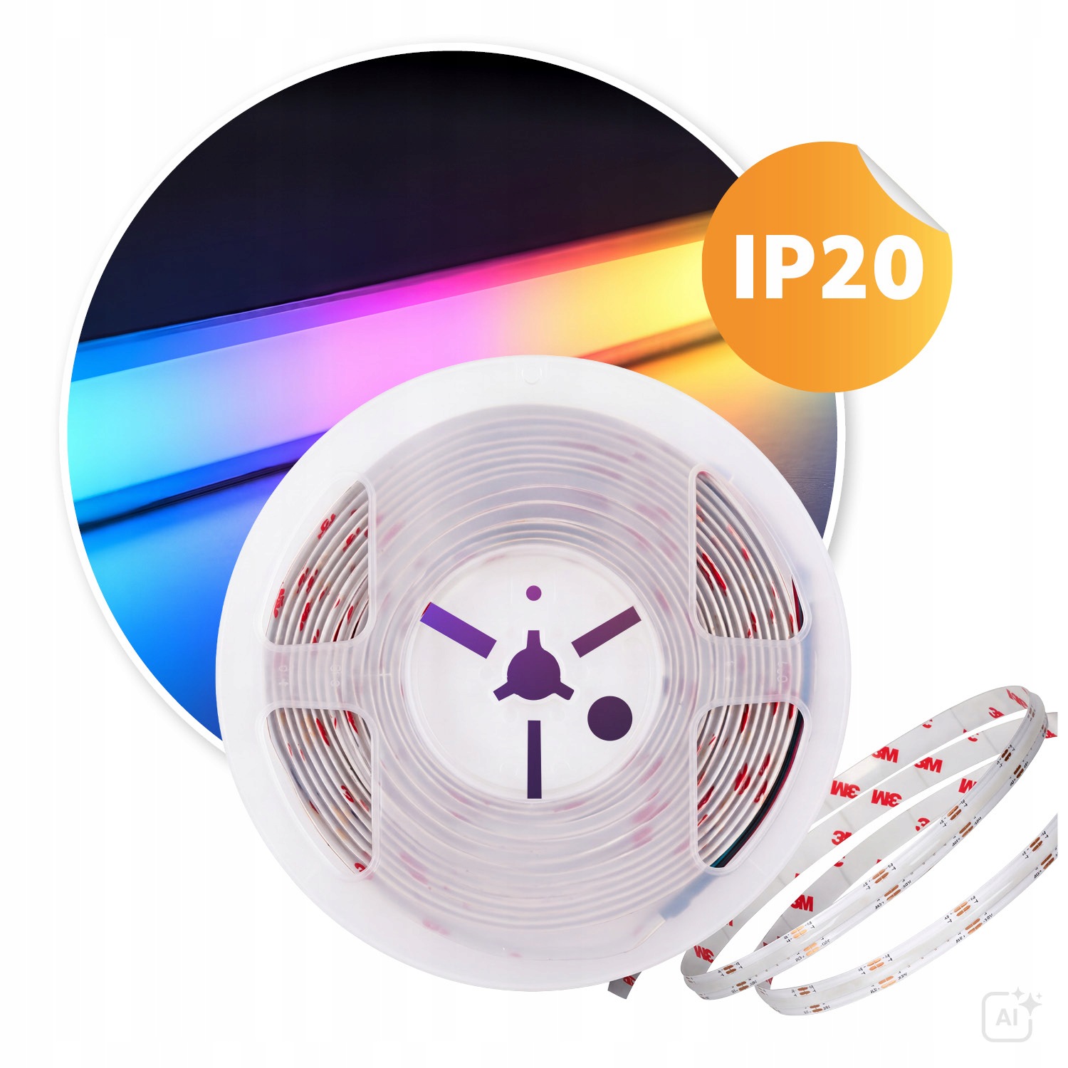 Cob páska Jednolitá Led Světelná Linka 5 m Rgb Barvy 3CCT 24V IP20