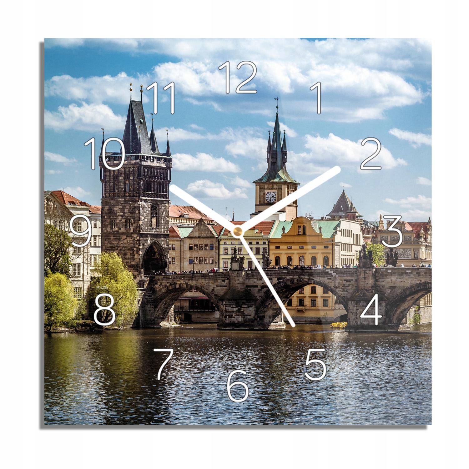 

Most Praga woda foto-zegar z foto 30x30 kwadratowy