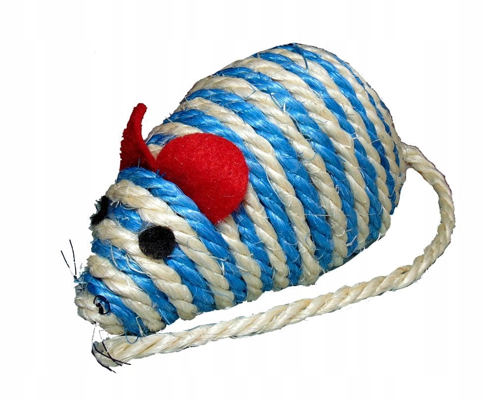 

Zabawka dla kota - mysz z sizalu 10cm - błękitny