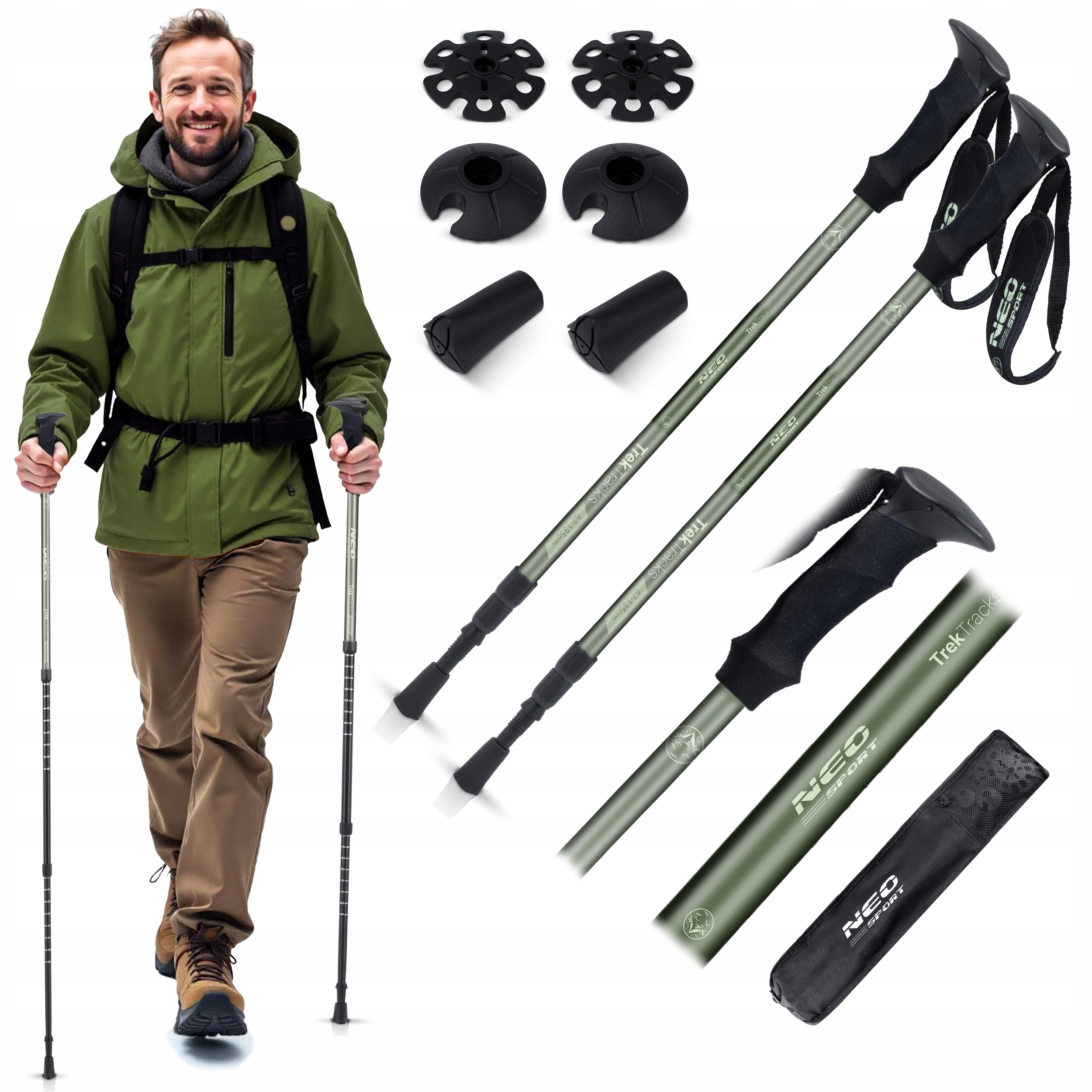 Kijki Do Nordic Walking Kije Trekkingowe Do Chodzenia W Góry 65-135cm 2szt.