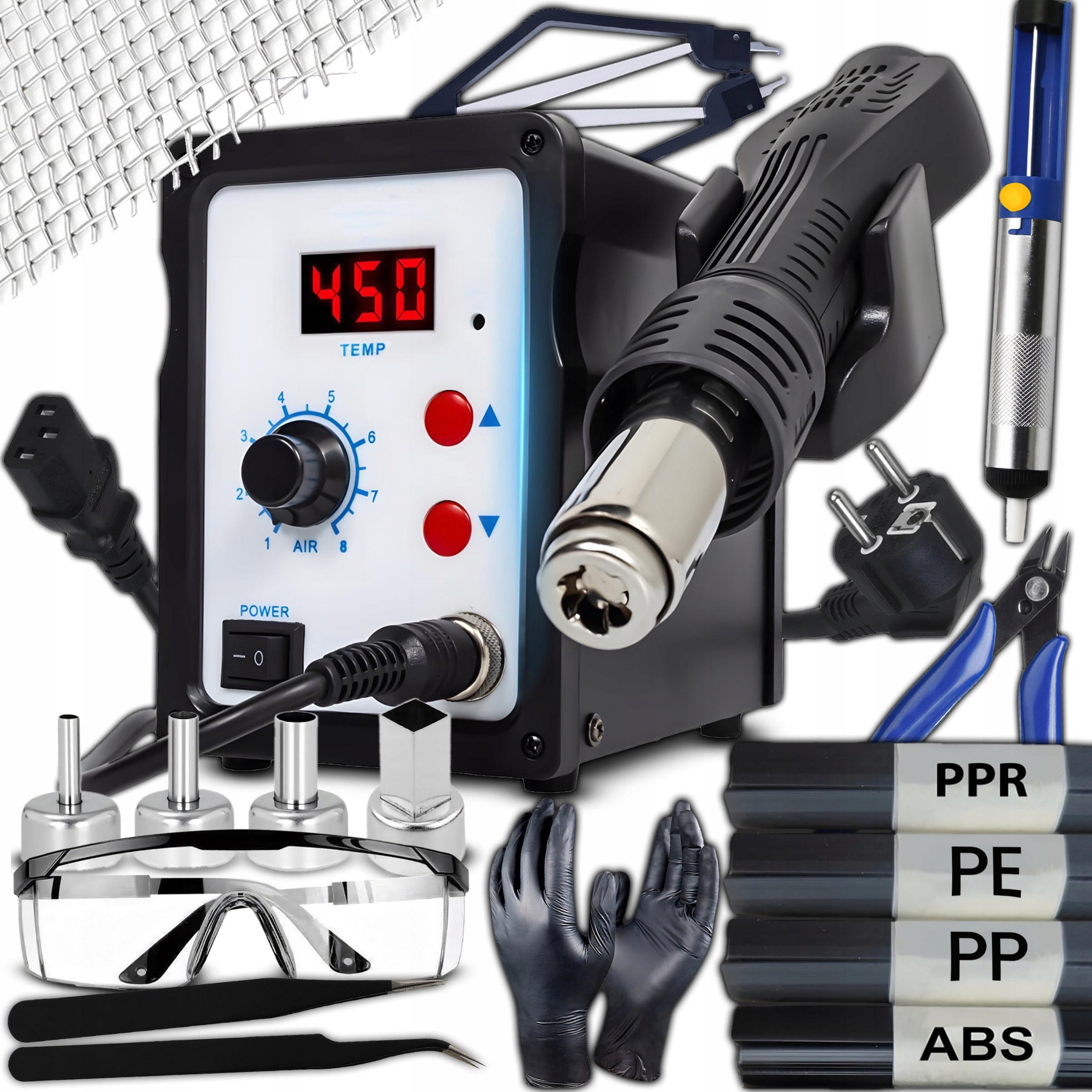Plastový Svařovací Stroj Pájecí Stanice Hot Air Svařovací Stroj Na Plasty 750W Sada