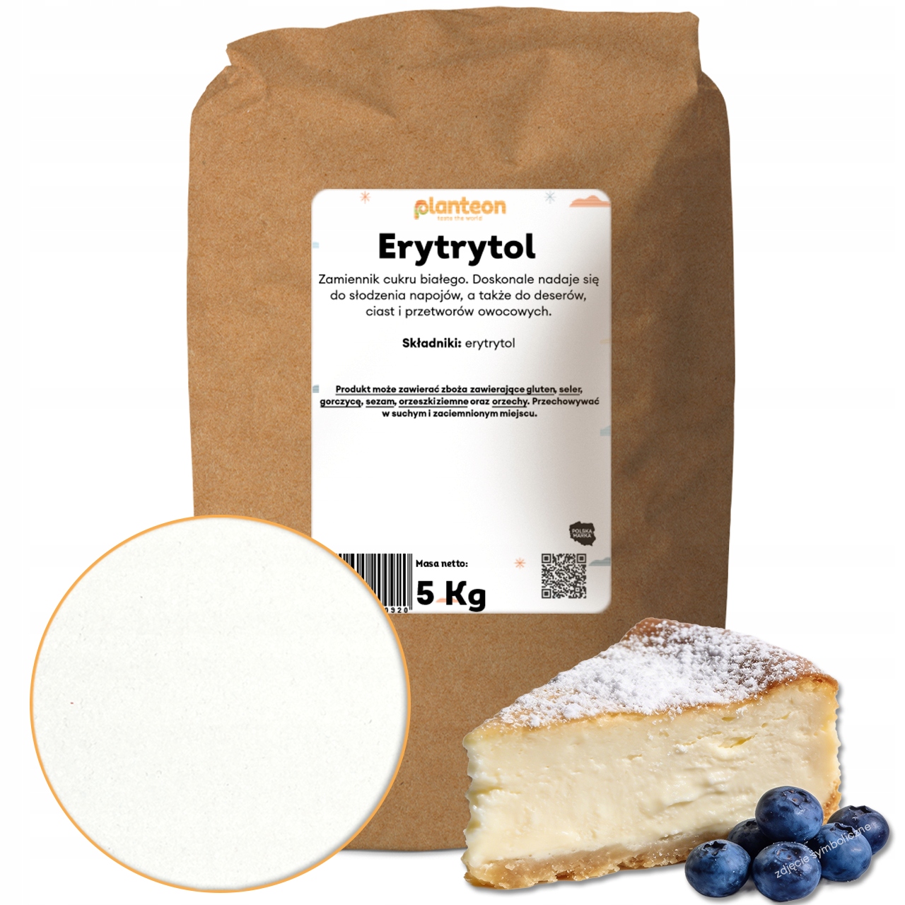 Erytrytol 5kg Naturalny słodzik zamiennik cukru substytut cukier