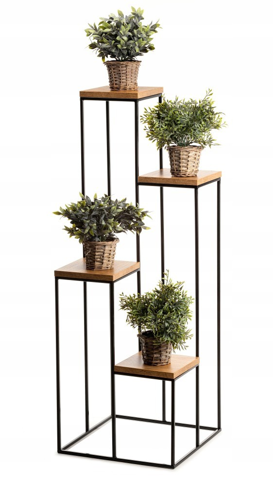 

Kwietnik kaskada 110 cm czarny z blatami Mdf Loft