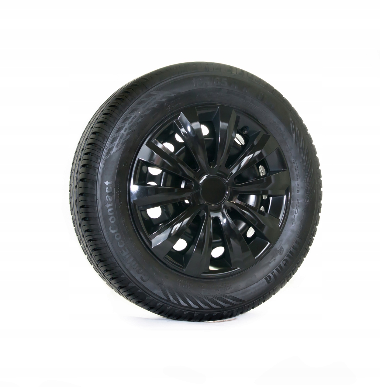 4x Kołpaki uniwersalne Delta Black czarne 15 cali na koła samochodowe Liczba sztuk 4 szt.