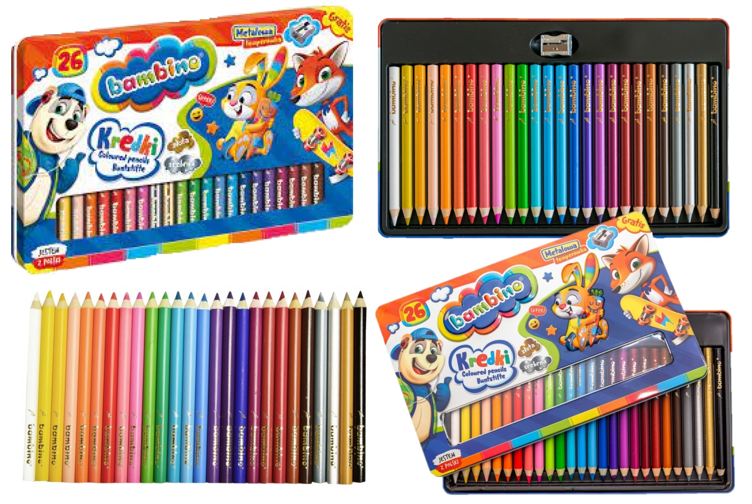 

Bambino Kredki Grube W Metalowym Pudełku 26 Kolor