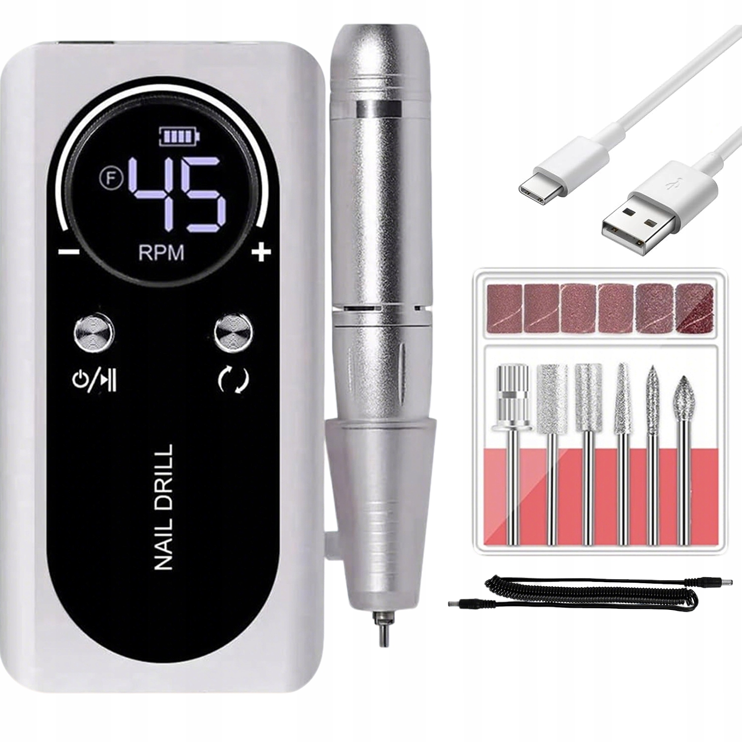 Profesionální Bruska Na Nehty Manikúra Pedikúra Silná 45 Tisíc Ot/min